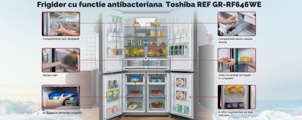 Frigider cu functie antibacteriana si tehnologie japoneza Toshiba REF GR-RF646WE